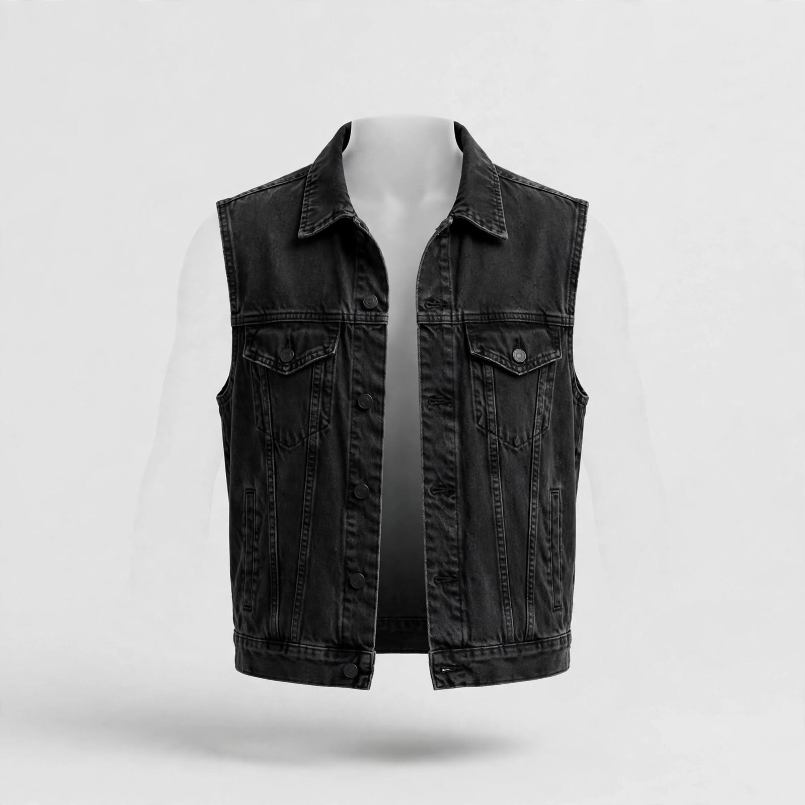 Black Denim Vest